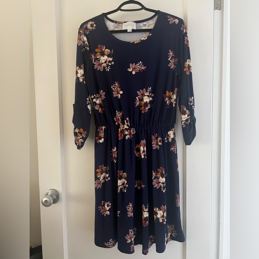 Short Long-Sleeve Floral Dress